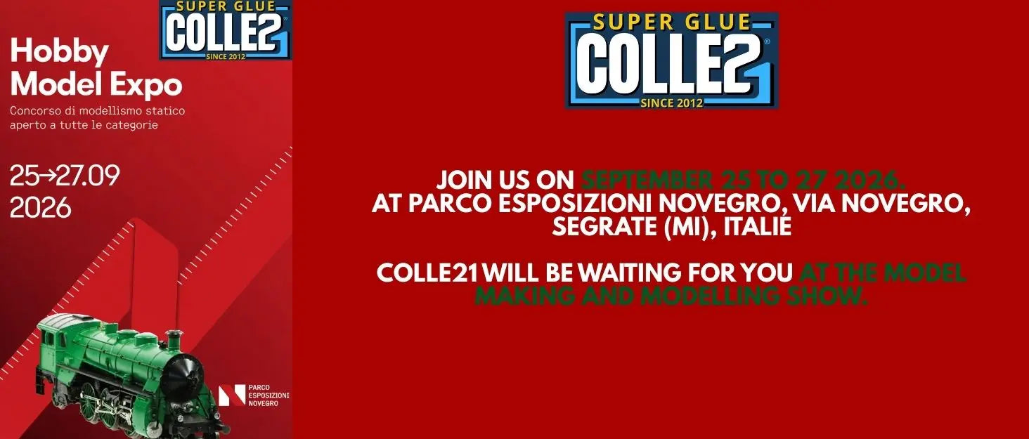 Expo de modélisme 2026 : Colle21 à Hobby Model Expo Novegro Super Glue Colle 21