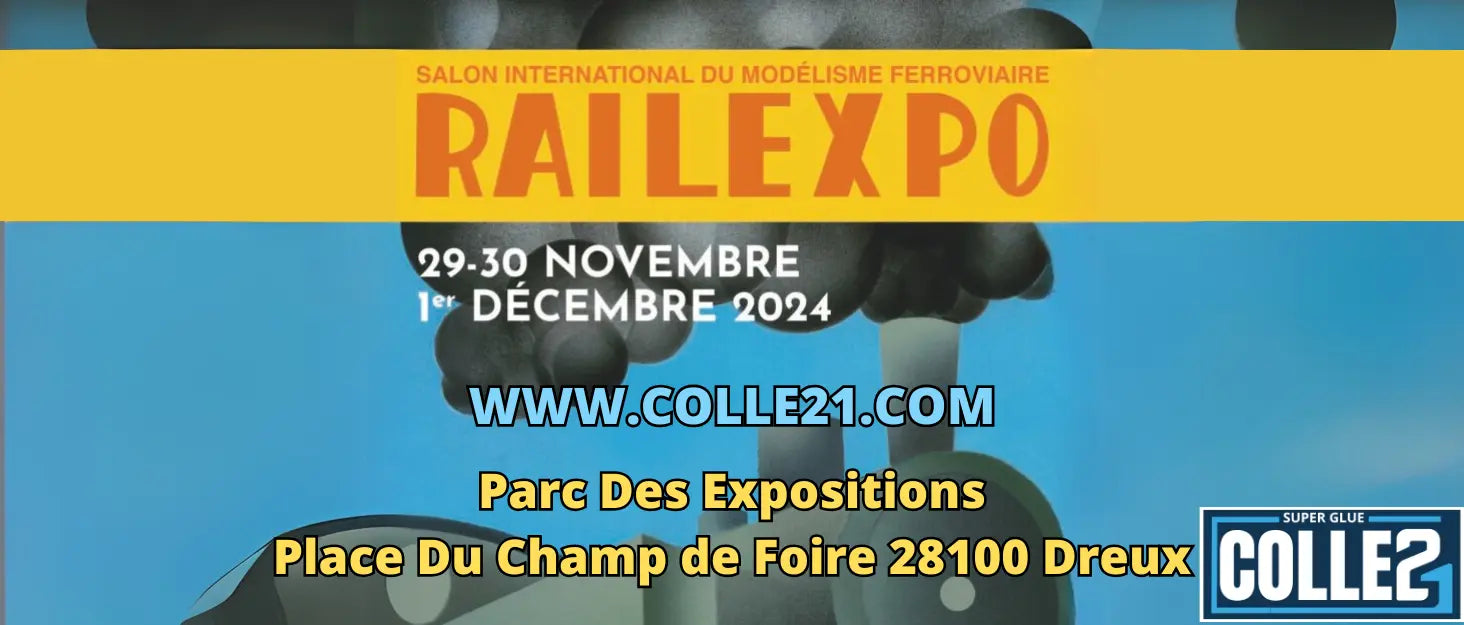 Colle21 Brille à RailExpo 2024 : Innovation et Tradition dans le Modélisme Ferroviaire - Super Glue Colle 21