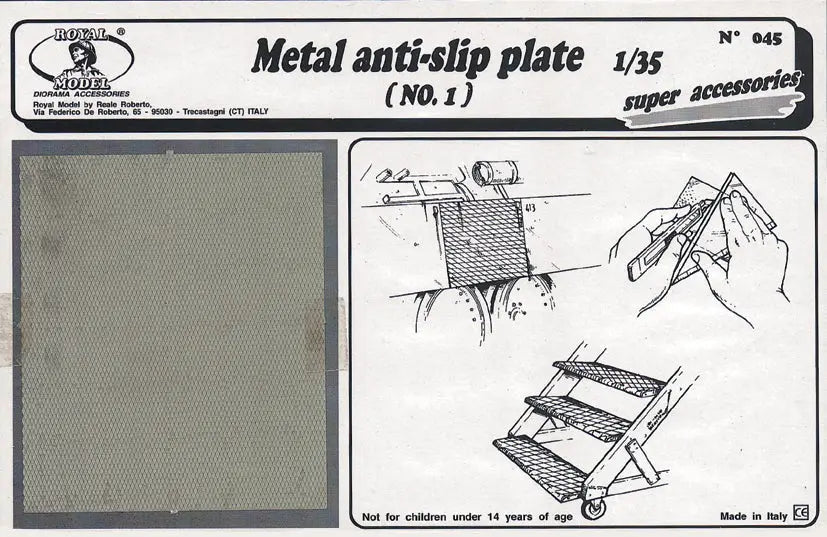 Piastra metallica antiscivolo n.1 (scala 1/35) colla 21