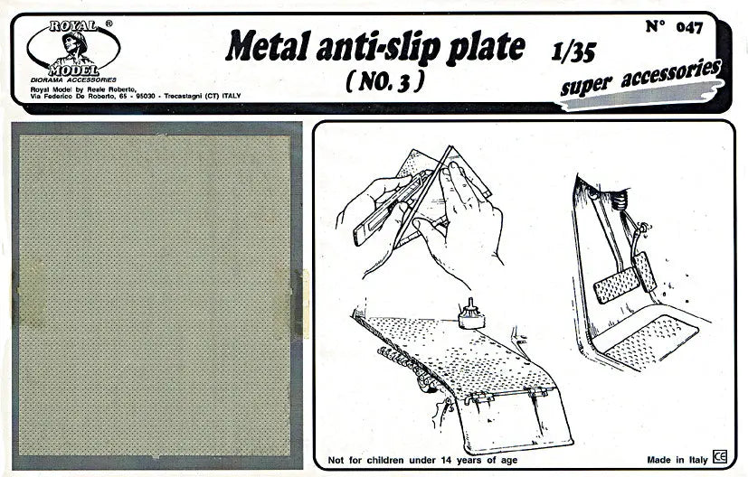 Targhetta metallica antiscivolo n.3 (scala 1/35) colla 21