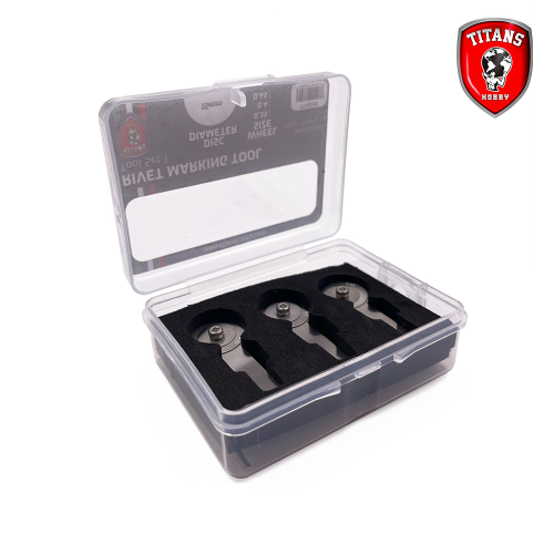 Riveteuse pour modélisme TITANS HOBBY TTH030, Ensemble n°1 d'outils pour rivets - 3 roues de 15 mm de diamètre ( 0,35 mm, 0,4 mm, 0,45 mm) TITANS HOBBY - Riveteuse pour modélisme colle 21