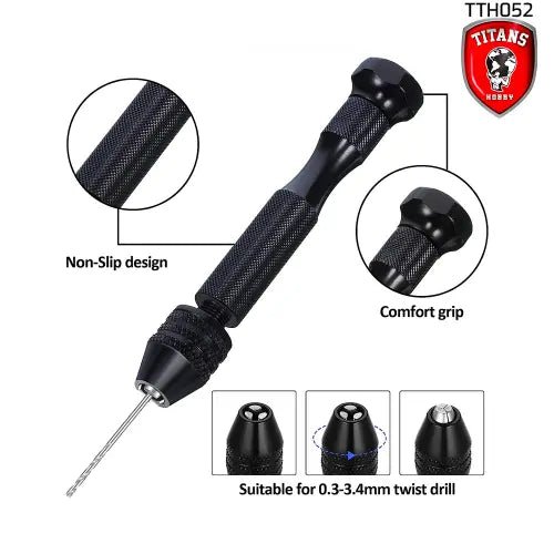 Mini-perceuse de précision avec poignée antidérapante Titans Hobby TTH052 ; Mini perceuse pour forets de 0,3 à 3,4 mm - perceuse pour modélisme, perceuse pour bricolage. colle 21