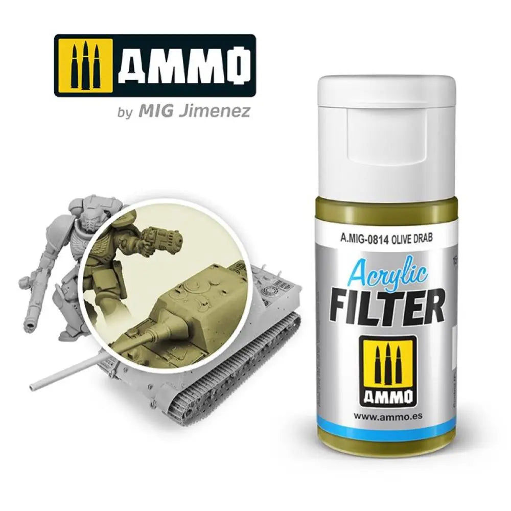 ACRYLIC FILTER Olive Drab Amig0814 colle 21