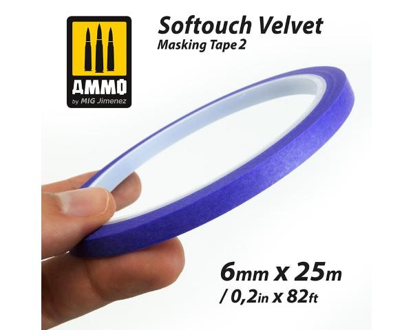 Softouch Velvet Masking Tape 2 (6mm x 25M) colle 21