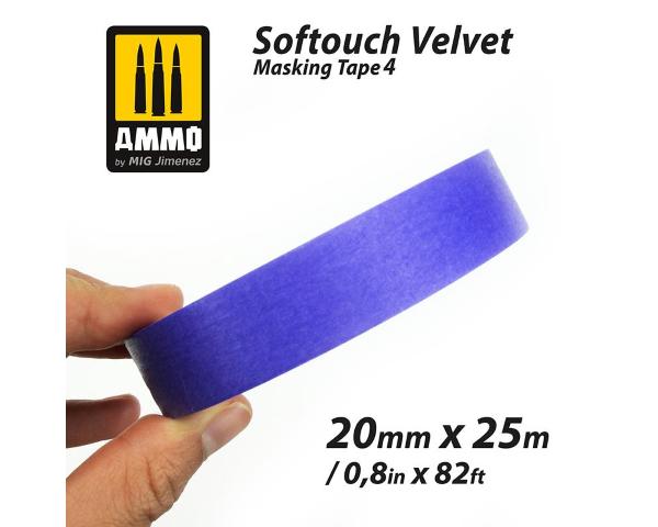 Softouch Velvet Masking Tape 4 (20mm x 25M) colle 21
