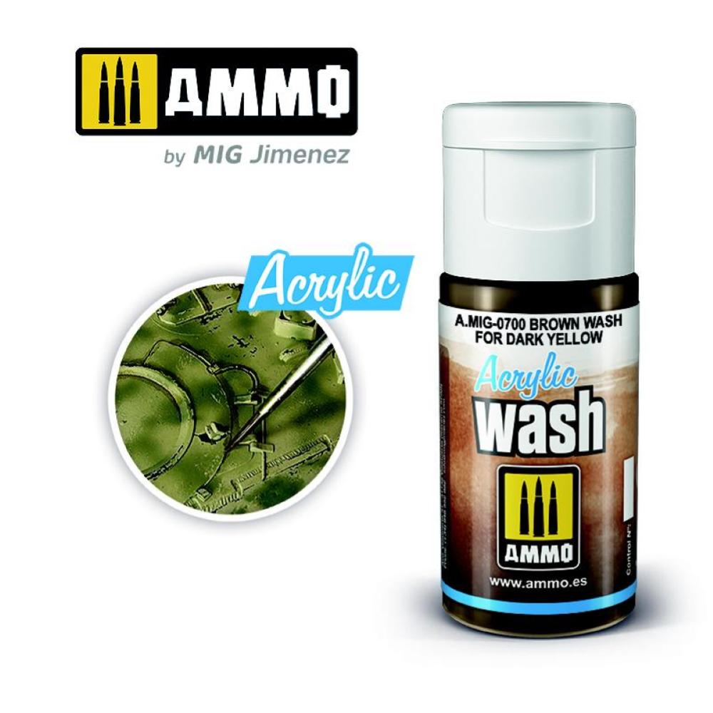 ACRYLIC WASH Brown Wash for Dark Yellow   AMIG0700 colle 21