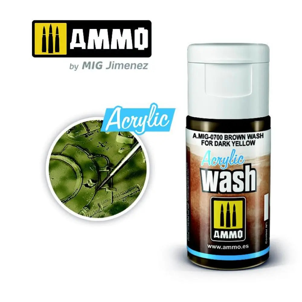 ACRYLIC WASH Brown Wash for Dark Yellow AMIG0700 glue 21