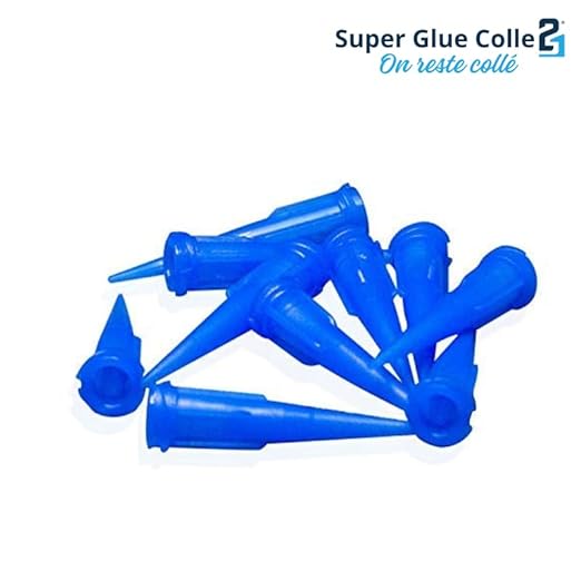 10 cannucce de Precision pour flacon de Super glue Colle21. cannucce  de poliéthilène avec diamétre 22GA.