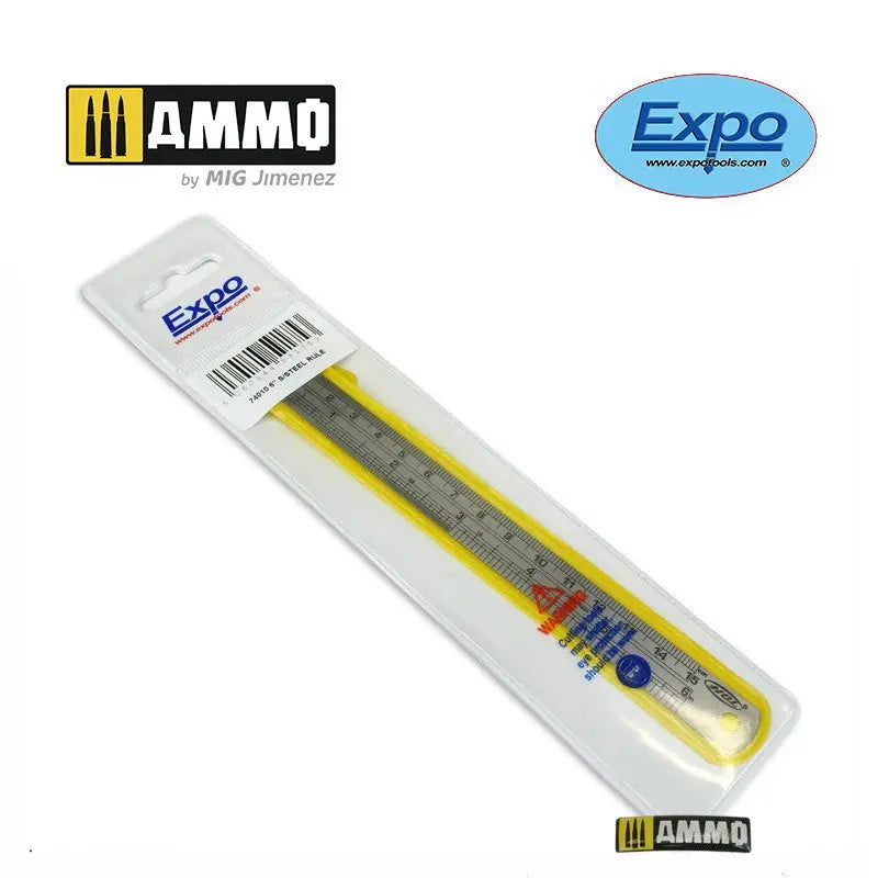 6 Inch Stainless Steel Engraved Rule glue 21