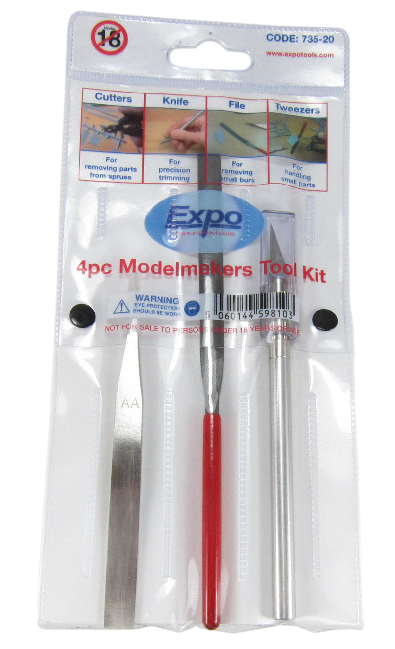 Expo Drills & Tools 735-20 Modellers Tool Kit Super Glue Colle 21