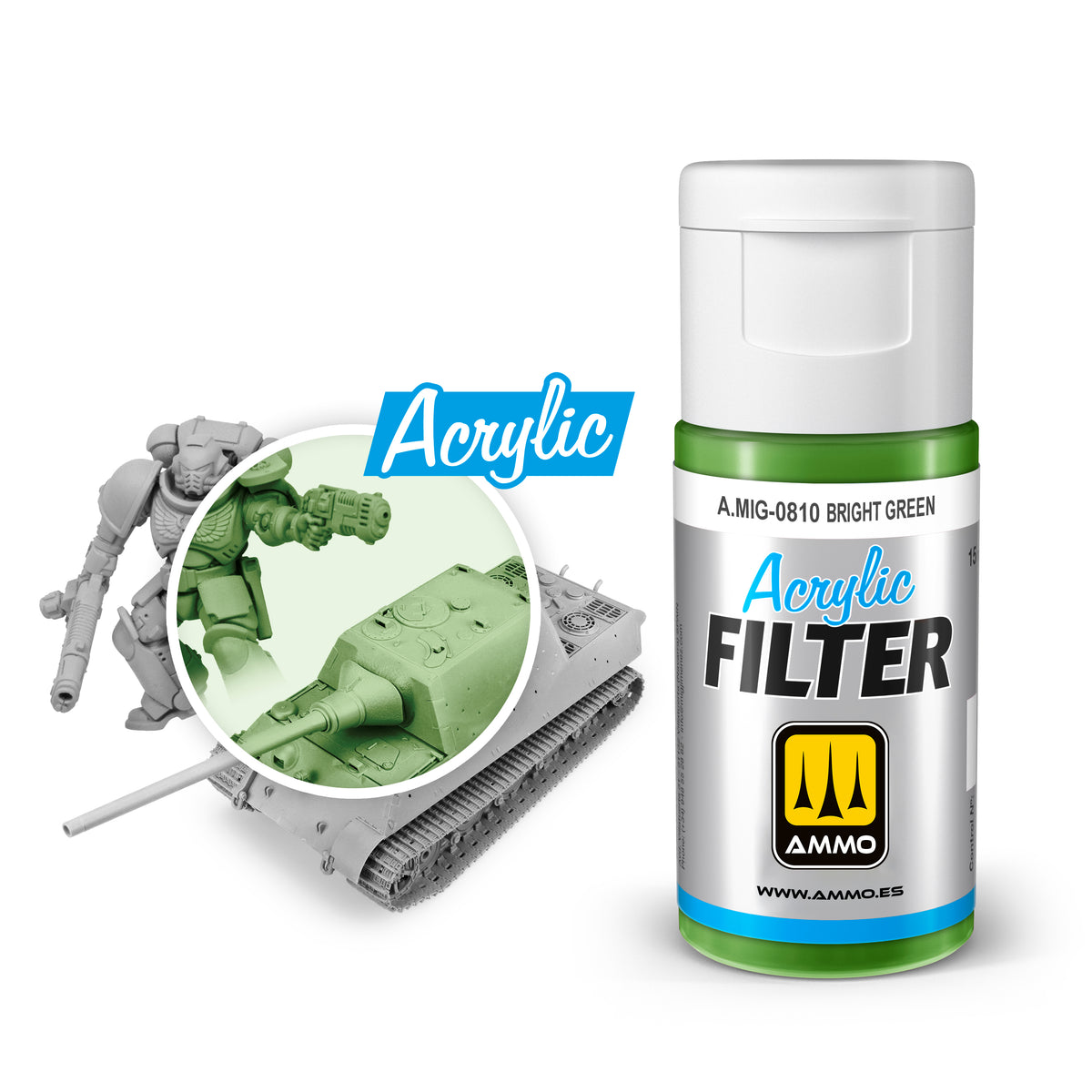 ACRYLIC FILTER Bright Green - AMMO by Mig Jimenez