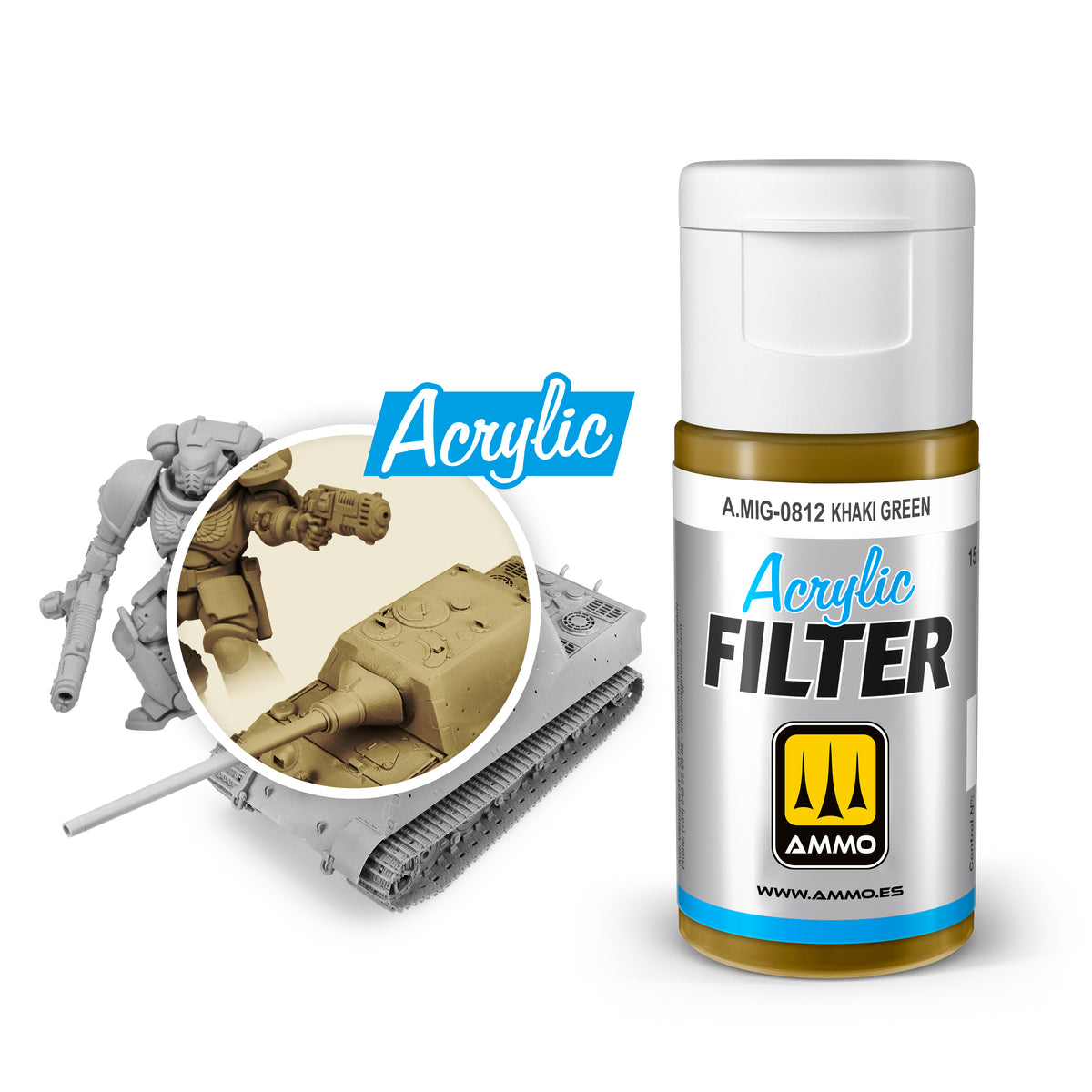 ACRYLIC FILTER Khaki Green - AMMO by Mig Jimenez