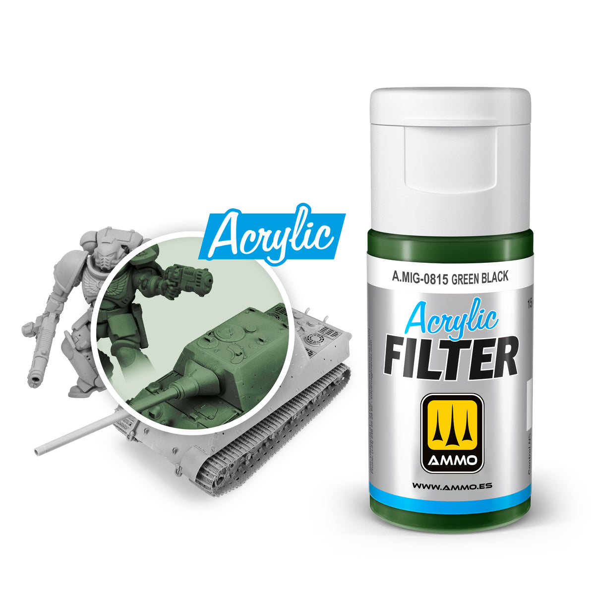 ACRYLIC FILTER Green Black - AMMO by Mig Jimenez