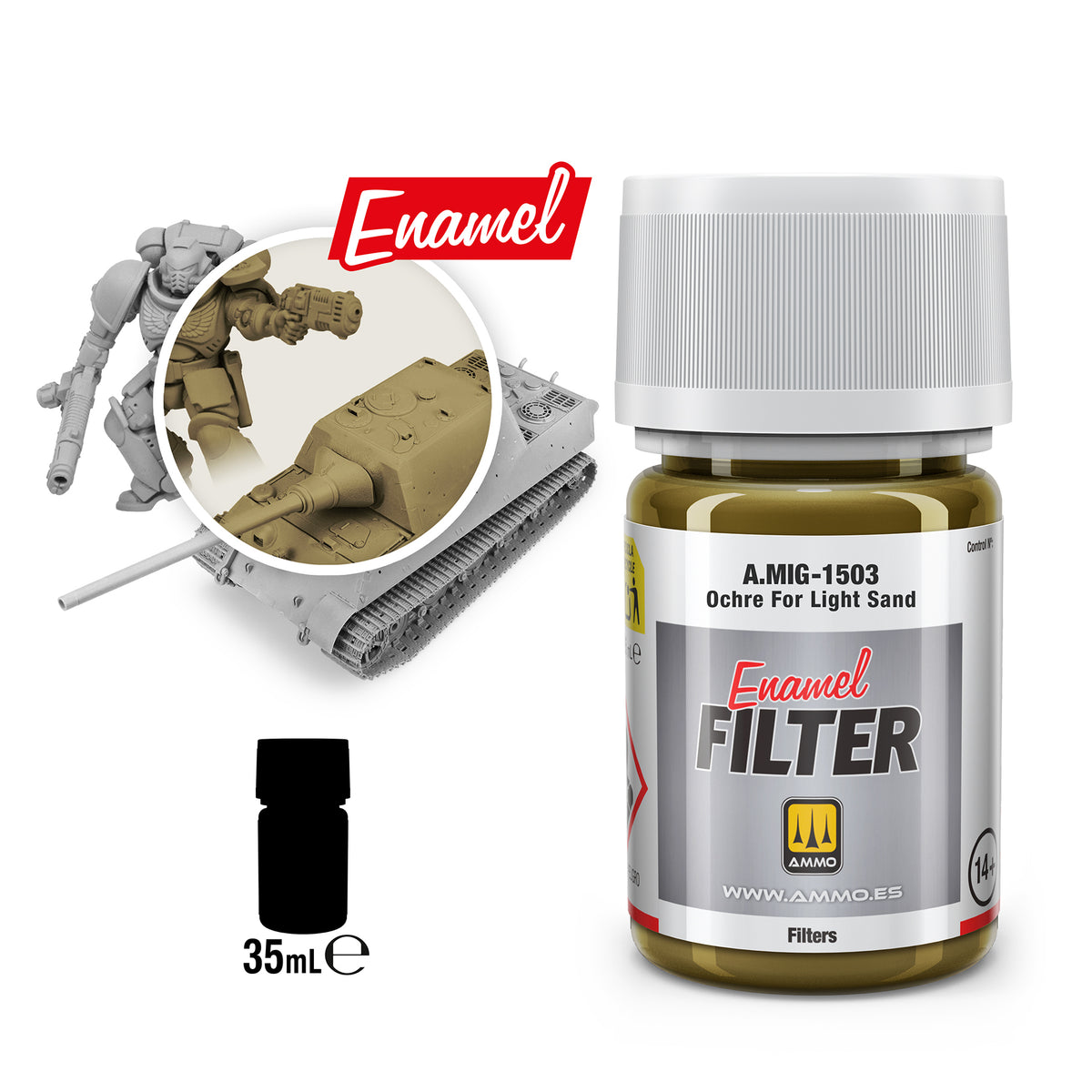 FILTER Ochre for Light Sand - AMMO by Mig Jimenez
