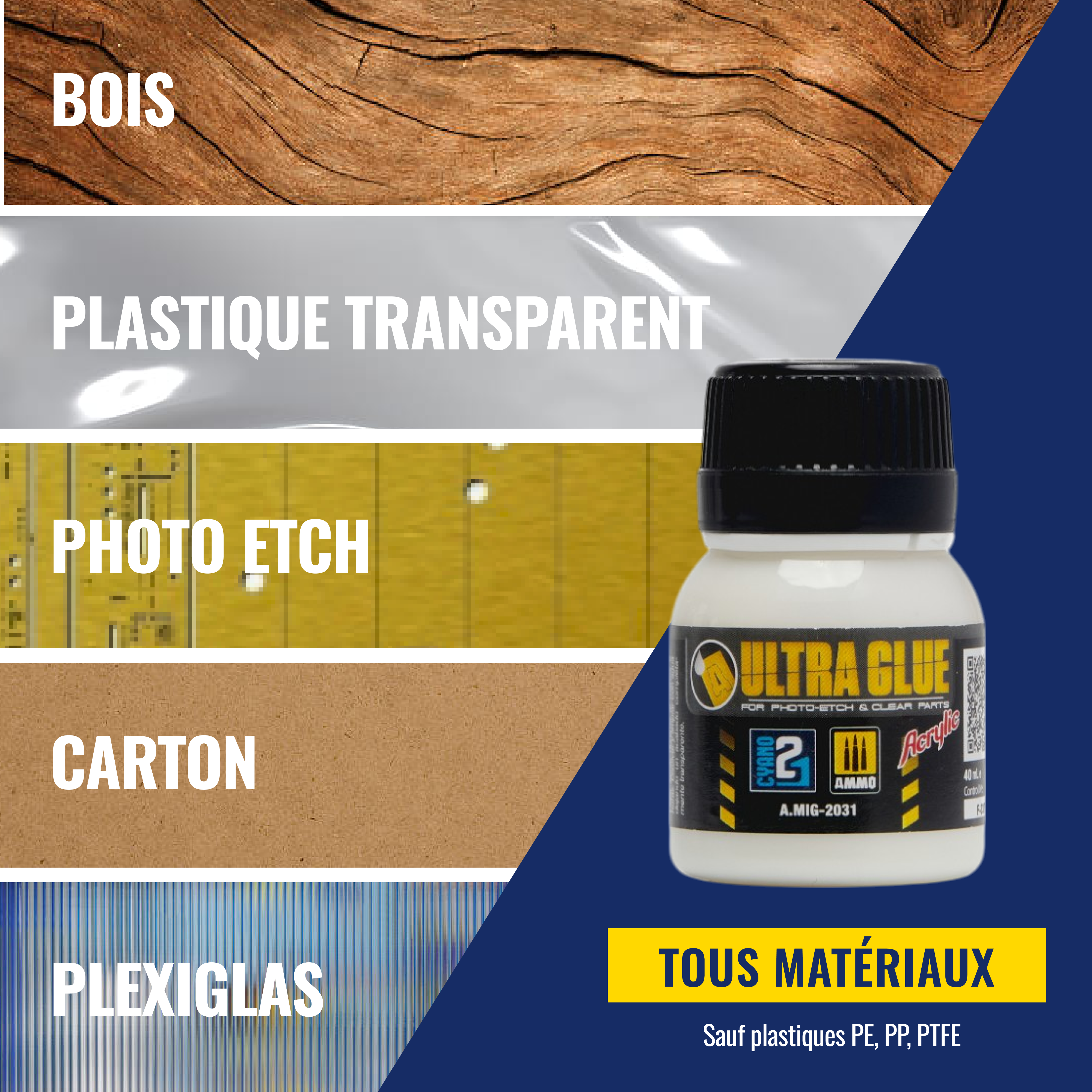 🧪 ULTRA GLUE Colle21, Colle Résine Colle21 & Ammo Mig – 40 ml. coller pièces photo-découpées, verrières transparentes, accessoires fragiles Produit pour bricolage & modélisme, pour des finitions parfaites !  ✨🔧 colle 21