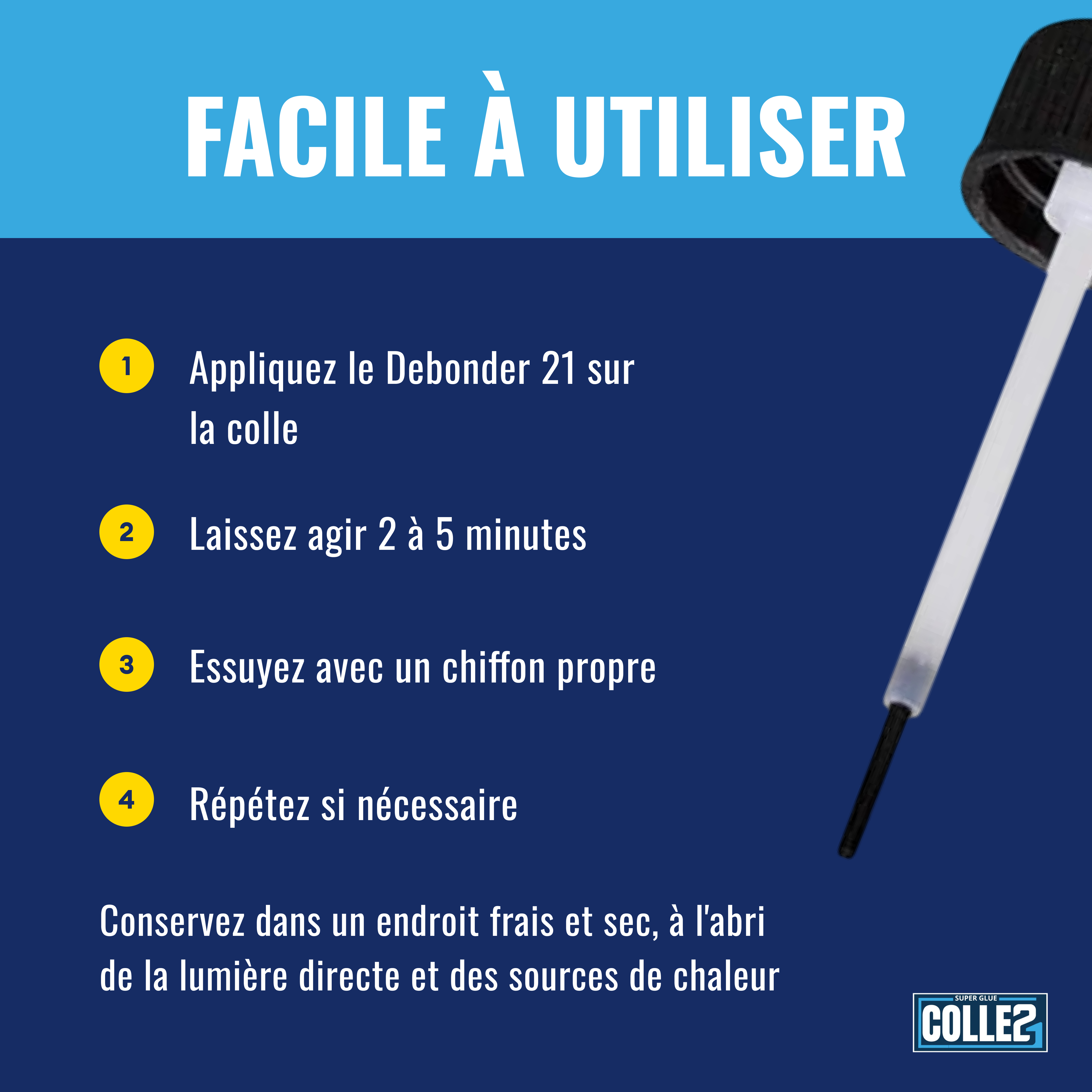 🚀 DEBONDER21 by Colle21 – Dissolvant pour Colle Cyanoacrylate | Enlève Facilement la Colle Cyanoacrylate pour des Finitions Impeccables colle 21