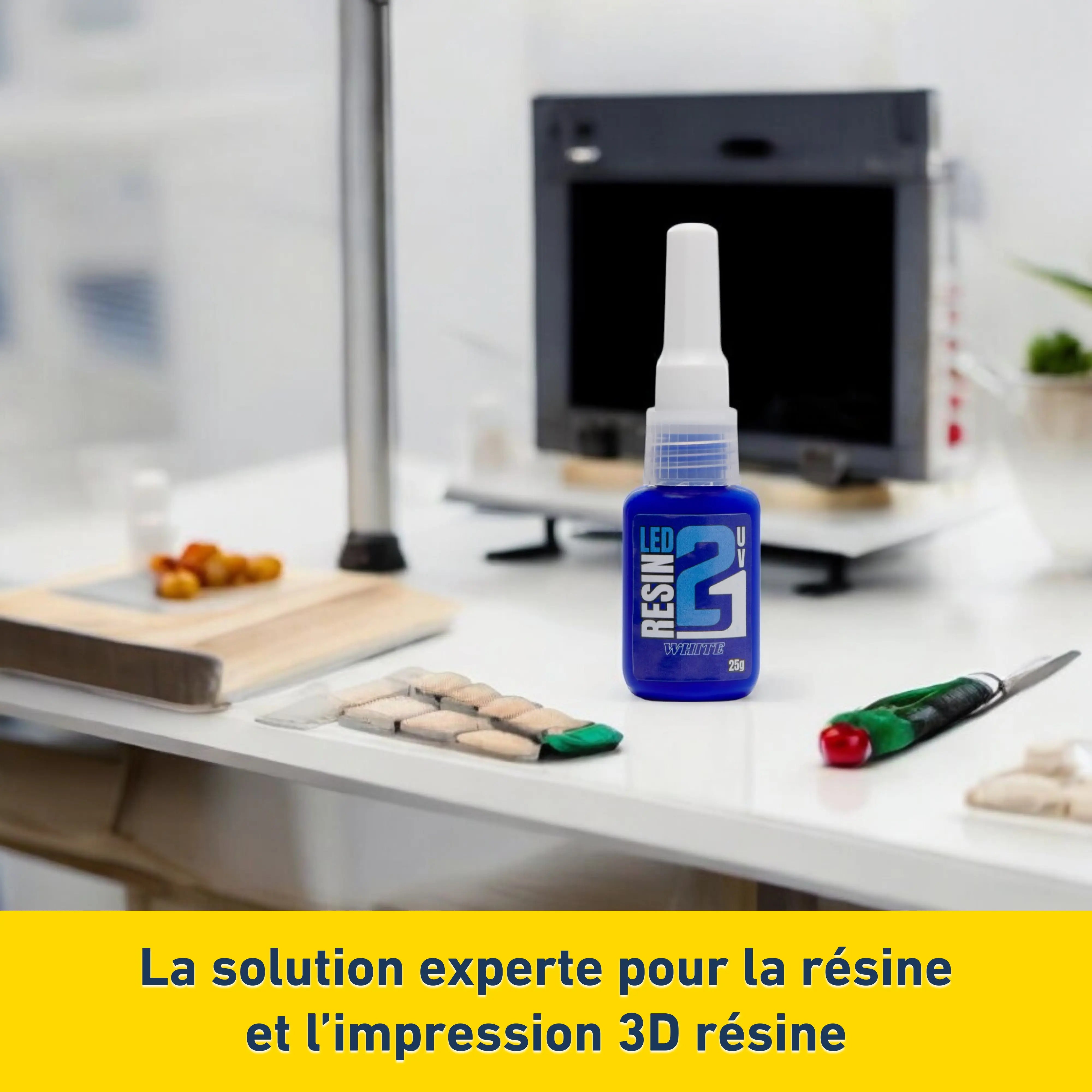 🧪 Résine Blanche LED UV Colle21 – 25g : Résine Époxy Monocomposant Haute Précision pour Modélisme, Bricolage et Créations DIY colle 21