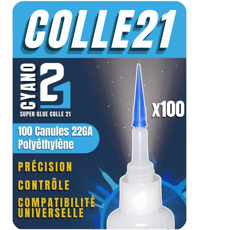 Canules de Précision en Polyéthylène 22GA By Superglue Colle21