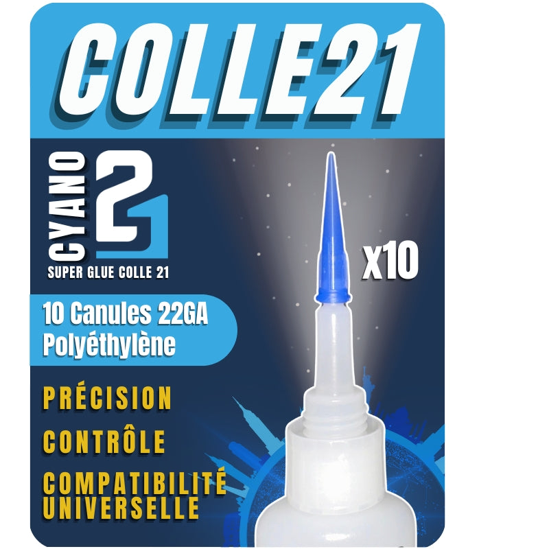 Canules de Précision en Polyéthylène 22GA By Superglue Colle21