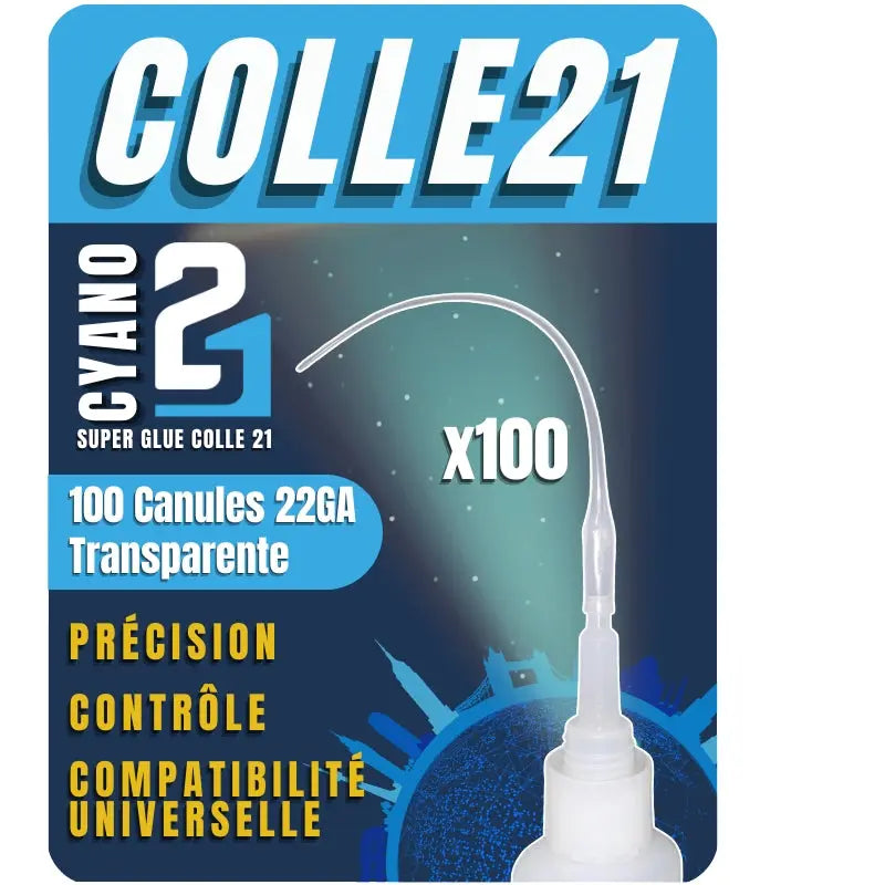 Canules Transparentes de Précision 22GA By Superglue Colle21