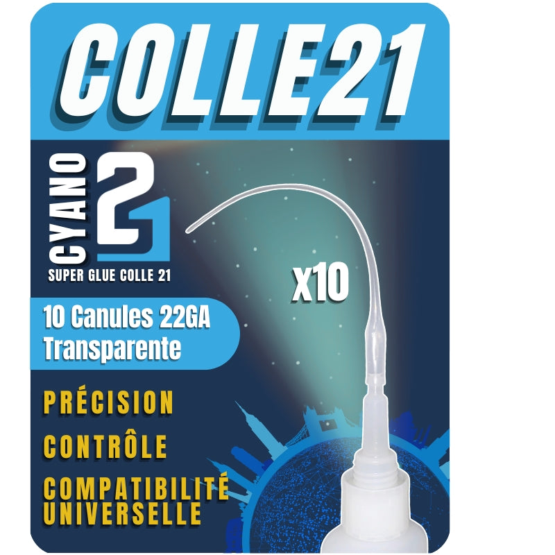 Canules Transparentes de Précision 22GA By Superglue cyano Colle21
