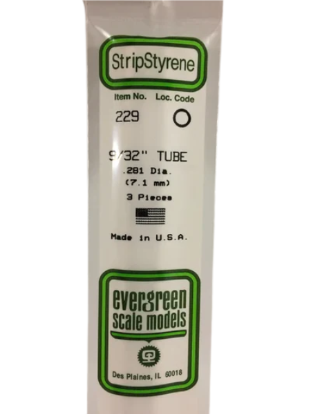 229 - .281" (7.1mm) OD OPAQUE WHITE POLYSTYRENE TUBING EverGreen Super Glue Colle 21