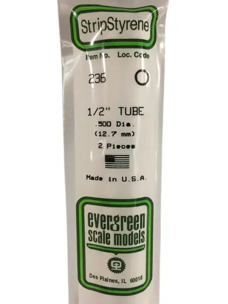 236 - .500" (12.7mm) OD WHITE POLYSTYRENE TUBING Evergreen Super Glue Colle 21