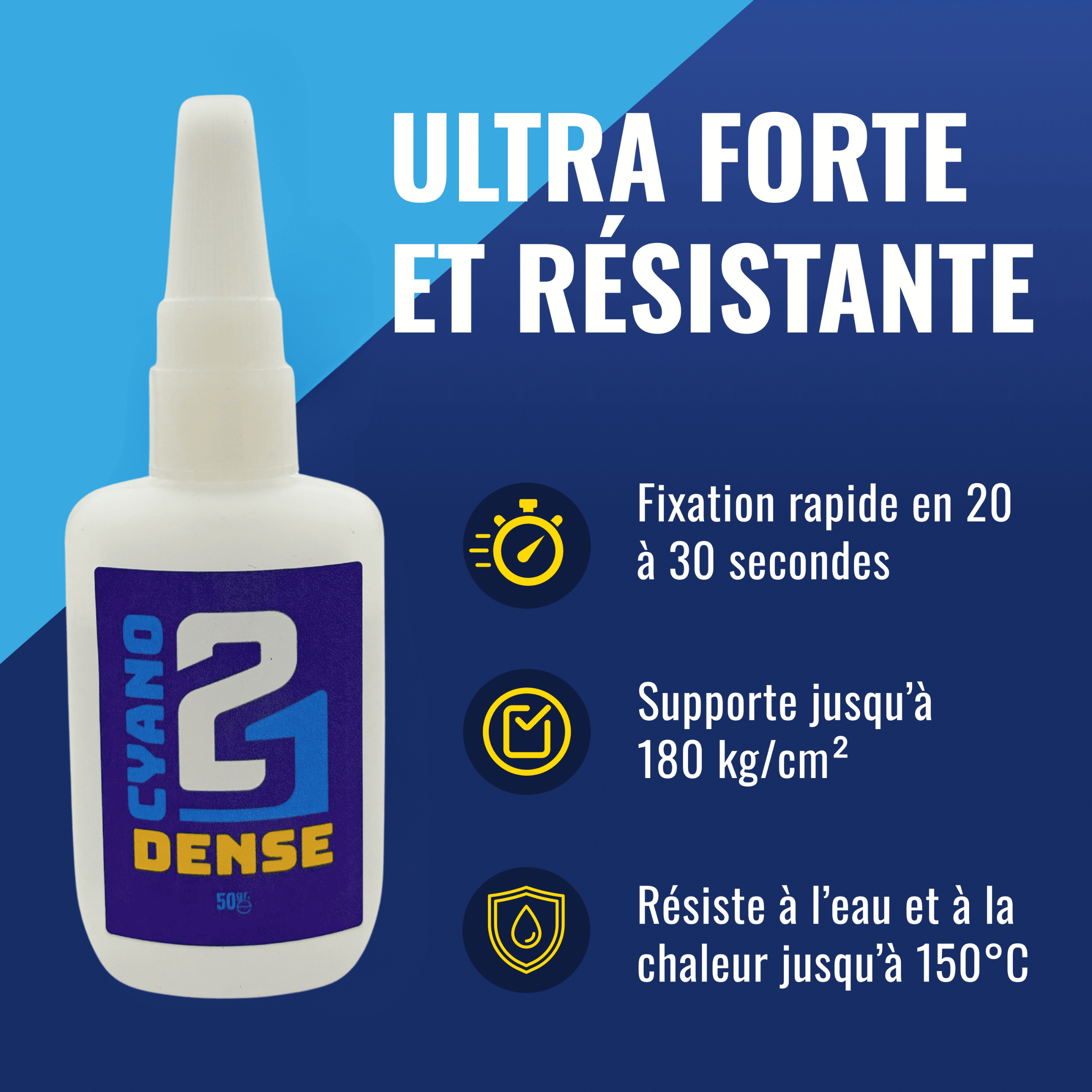 🛠️ Super Glue Colle21 DENSE - 50g | Colle Cyanoacrylate Épaisse Colle Extra-Forte Multi-Usages idéale pour le modélisme, le bricolage créatif et les réparations techniques exigeantes. 🛠️ Super Glue Colle 21