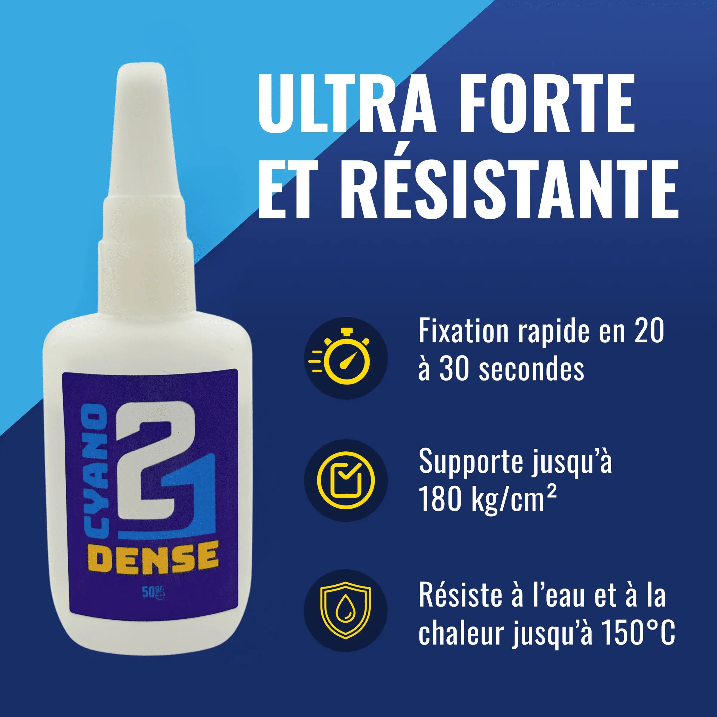 🛠️ Super Glue Colle21 DENSE - 50g | Colle Cyanoacrylate Épaisse Colle Extra-Forte Multi-Usages idéale pour le modélisme, le bricolage créatif et les réparations techniques exigeantes. 🛠️ Super Glue Colle 21