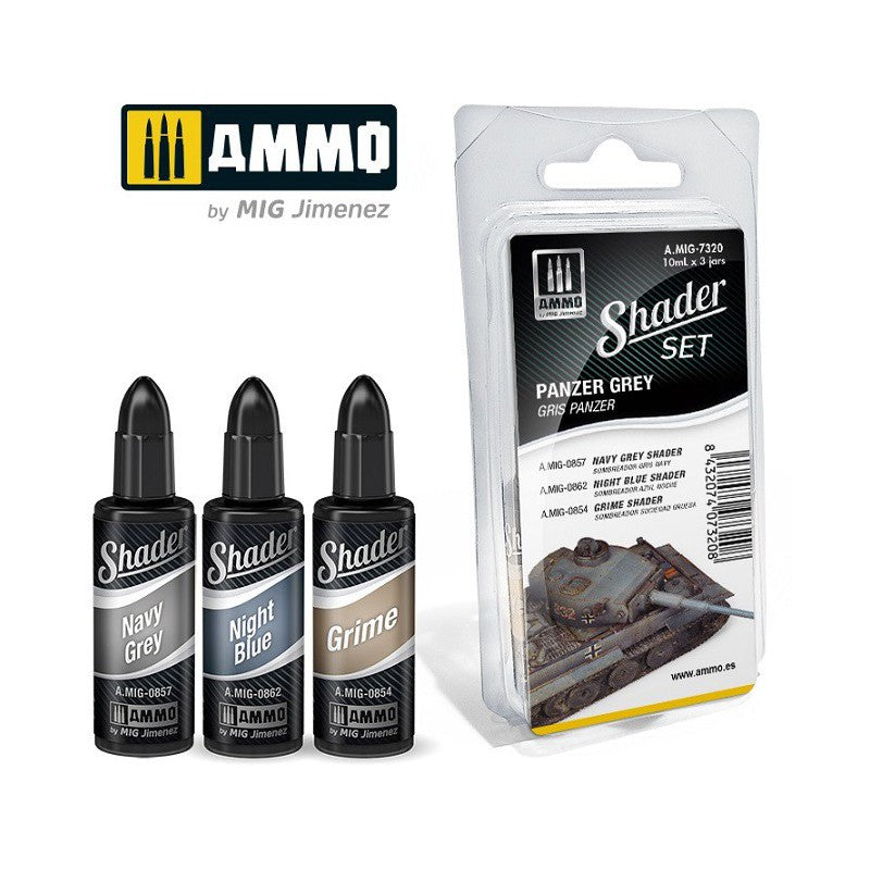 A.MIG-7320 SHADER Set Panzer Grey Super Glue Colle 21