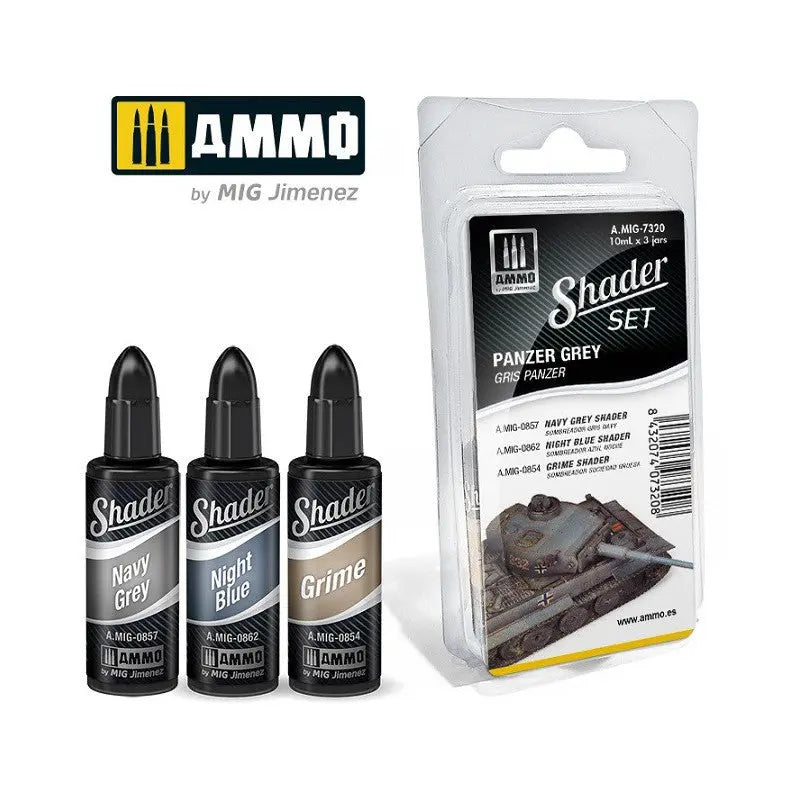 A.MIG-7320 SHADER Set Panzer Grey Super Glue Colle 21