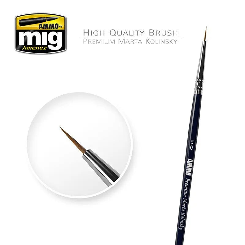 A.MIG-8600 5/0 Premium Marta Kolinsky Round Brush Super Glue Colle 21