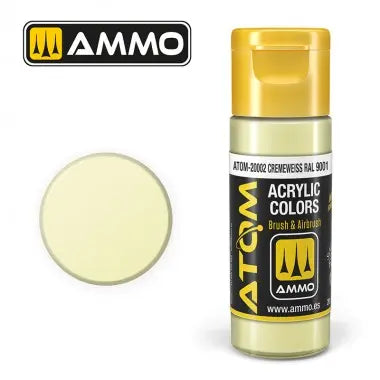 Peinture acrylique ATOM Ammo Mig Cremeweiss Ral 9001 by Mig Jiménez - peinture pour le modélisme, peinture artistique, peinture acrylique. colle 21