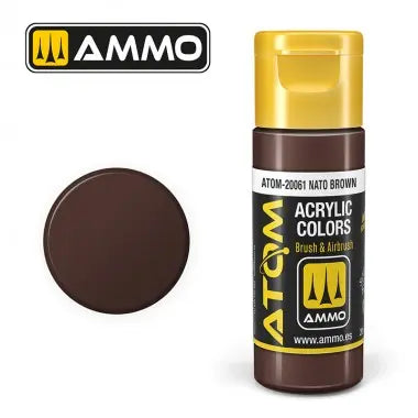 Peinture acrylique ATOM Ammo Mig NATO Brown by Mig Jiménez - peinture pour le modélisme, peinture artistique, peinture acrylique. colle 21