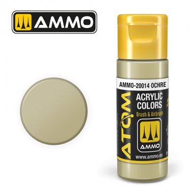 Peinture acrylique ATOM Ammo Mig Ochre by Mig Jiménez - peinture pour le modélisme, peinture artistique, peinture acrylique. colle 21