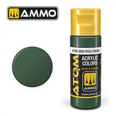 Peinture acrylique ATOM Ammo Mig Phtalo Green by Mig Jiménez - peinture pour le modélisme, peinture artistique, peinture acrylique. colle 21