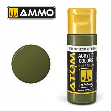 Peinture acrylique ATOM Ammo Mig Russian Green 4BO by Mig Jiménez - peinture pour le modélisme, peinture artistique, peinture acrylique. colle 21