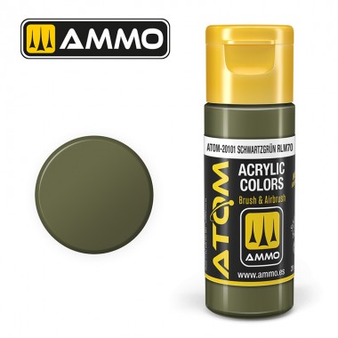 Peinture acrylique ATOM Ammo Mig Schwartzgrün RLM70 by Mig Jiménez - peinture pour le modélisme, peinture artistique, peinture acrylique. colle 21