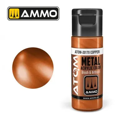 Peinture acrylique ATOM Ammo Mig METALLIC Copper by Mig Jiménez - peinture pour le modélisme, peinture artistique, peinture acrylique. colle 21
