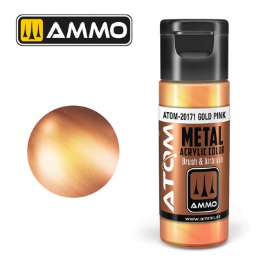 Peinture acrylique ATOM Ammo Mig METALLIC Gold Pink by Mig Jiménez - peinture pour le modélisme, peinture artistique, peinture acrylique. colle 21