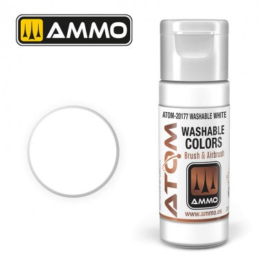 Peinture acrylique ATOM Ammo Mig WASHABLE White by Mig Jiménez - peinture pour le modélisme, peinture artistique, peinture acrylique. colle 21