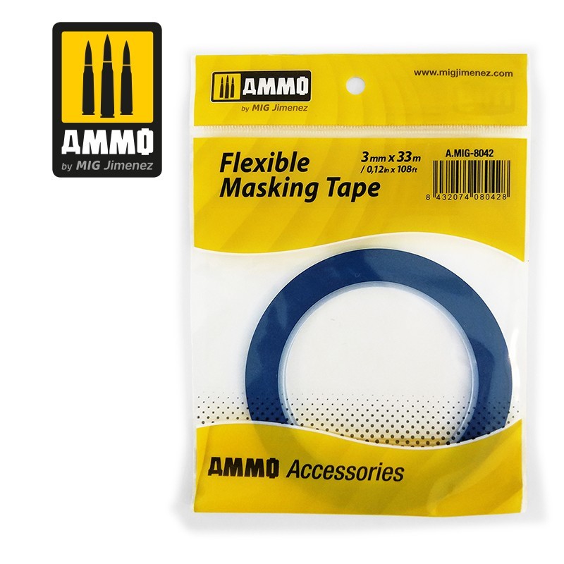 Cinta de enmascaramiento flexible (3 mm x 33m) a.mig-8042