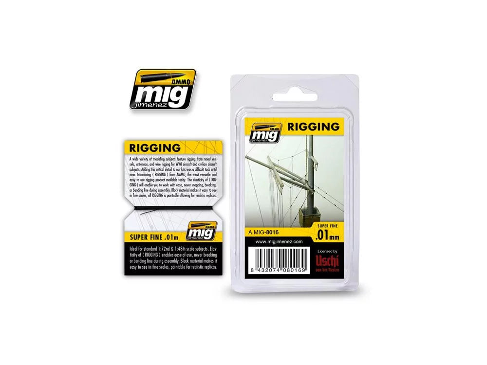 A.Mig 8016 Fil Hauban noir 0.01mm super fin Super Glue Colle 21