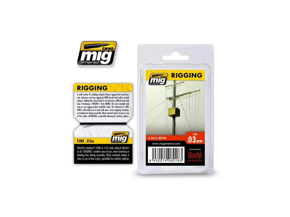 A.Mig 8018 Fil Hauban noir 0.03mm fin Super Glue Colle 21