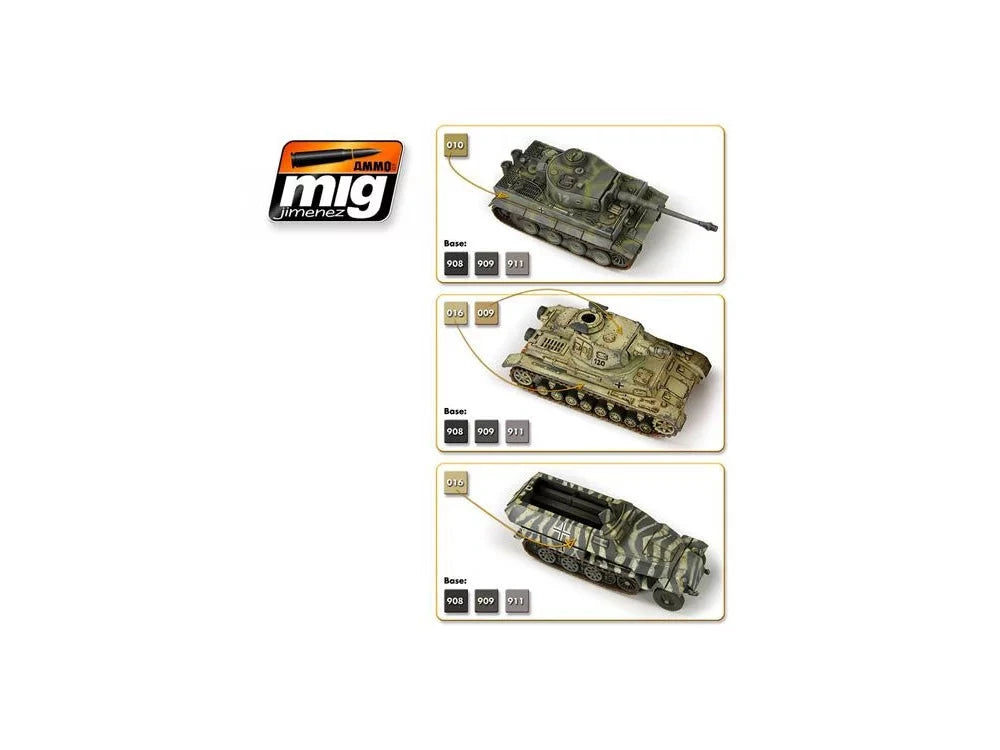 MIG peinture 7116 Wargame 1939 - 1943 Camouflage Allemand + DAK 6 x 17ml Super Glue Colle 21