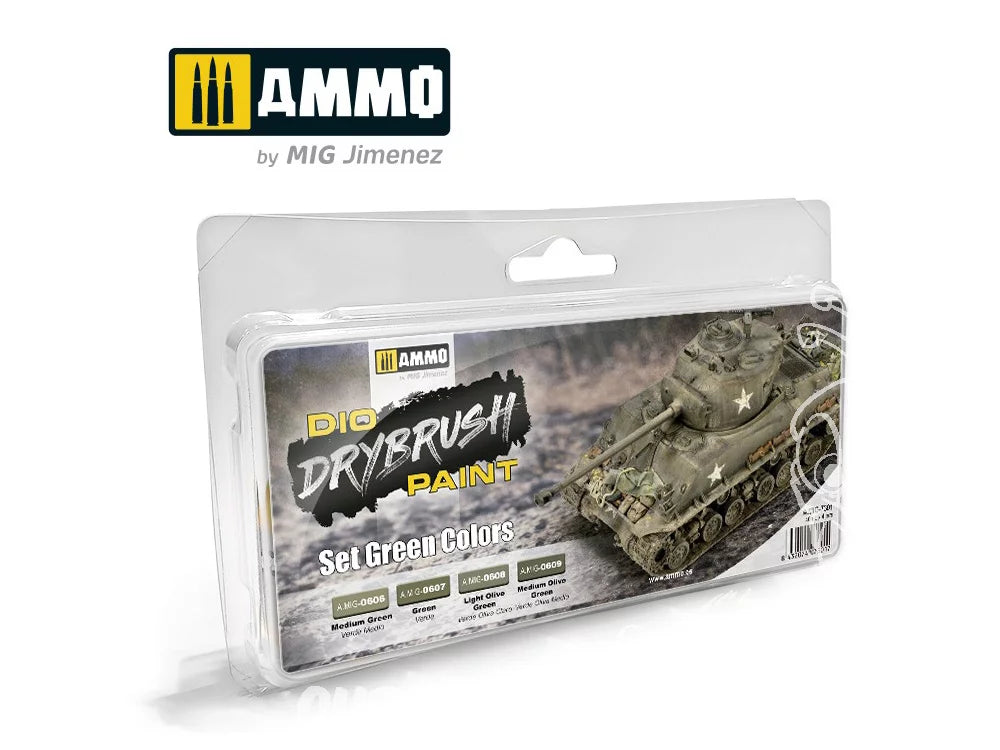 A.MIG-7301 DRYBRUSH Set Green Colors Super Glue Colle 21