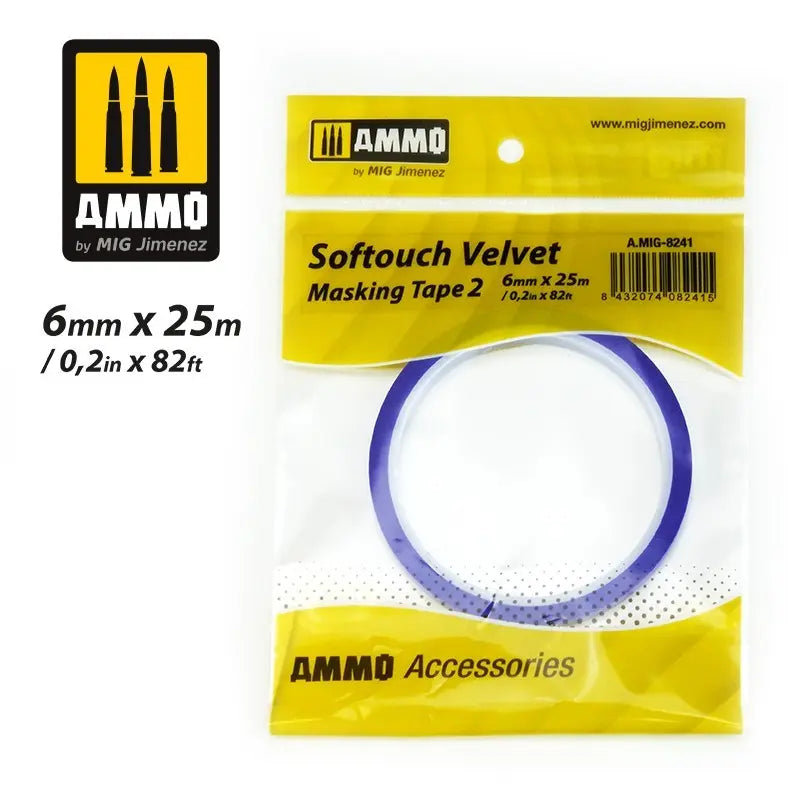 Softouch Velvet Masking Tape 2 (6mm x 25M) A.MIG-8241 Super Glue Colle 21