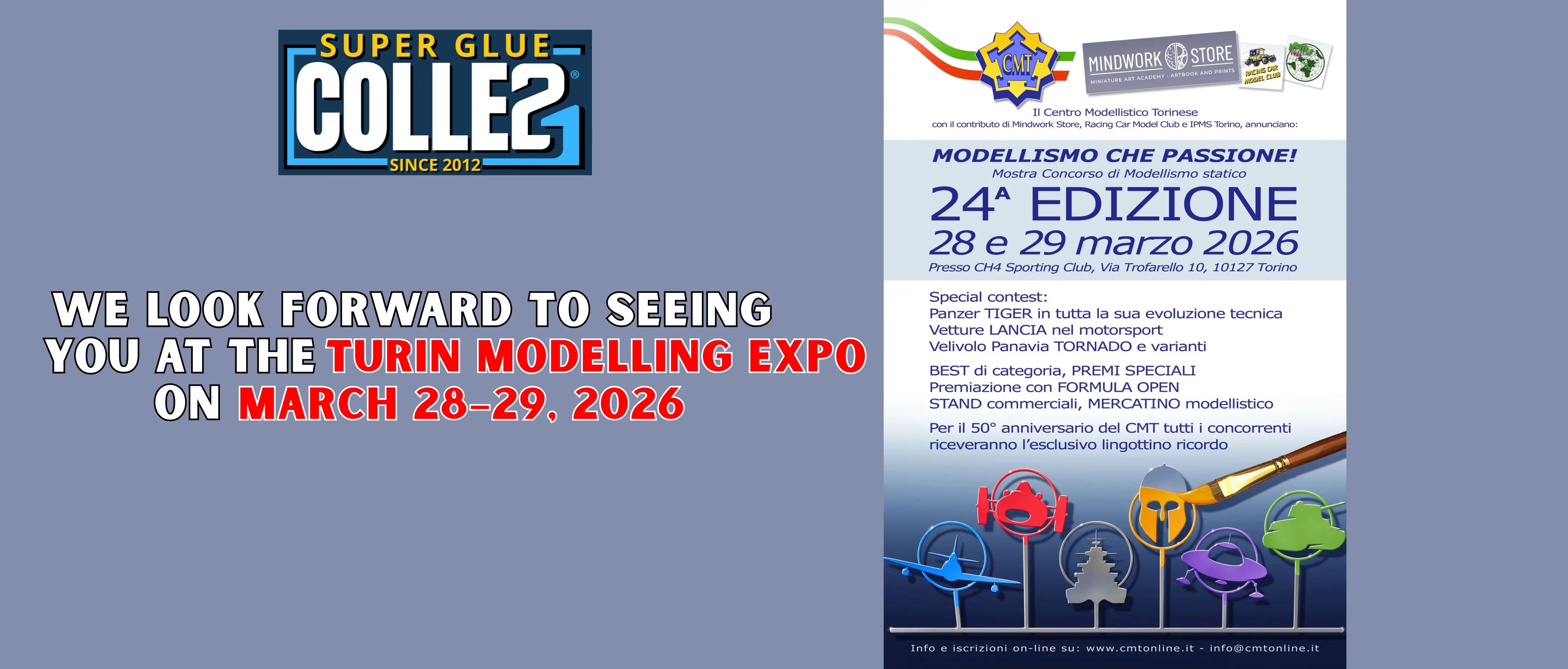 Expo modélisme Turin 2026 : Colle21 vous donne rendez-vous les 28 et 29 mars à Torino Super Glue Colle 21
