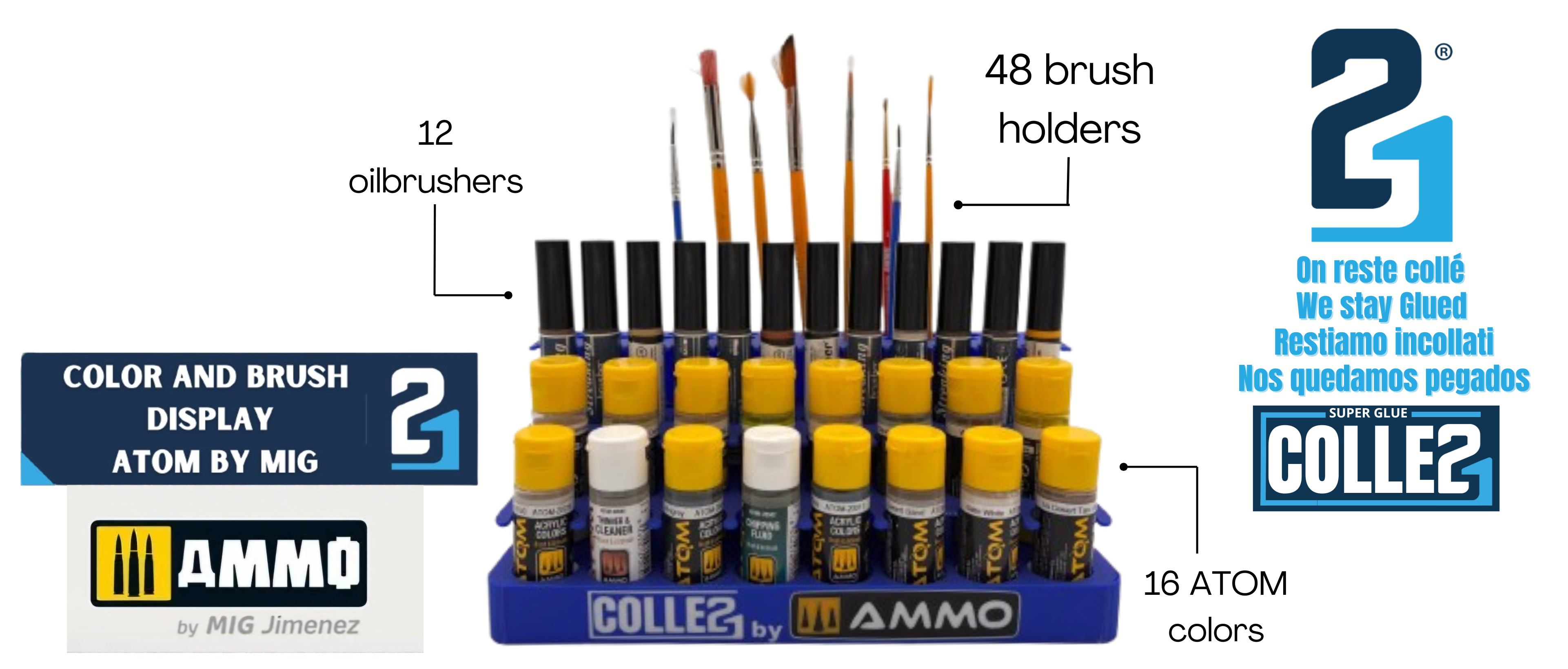 Display pour peinture acrylique Atom by Ammo Mig di Mig Jiminez