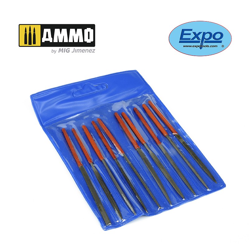Juego de mini limas de 10 piezas 2 x 100 mm en cartera 10 piezas mín.